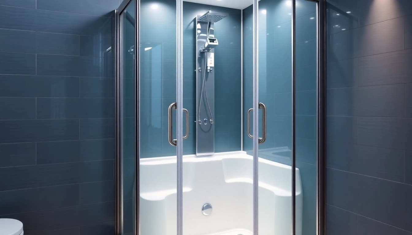 Genießen Sie die elegante sonni Duschkabine 100x100 in einem modernen Badezimmer mit stilvollem Design.