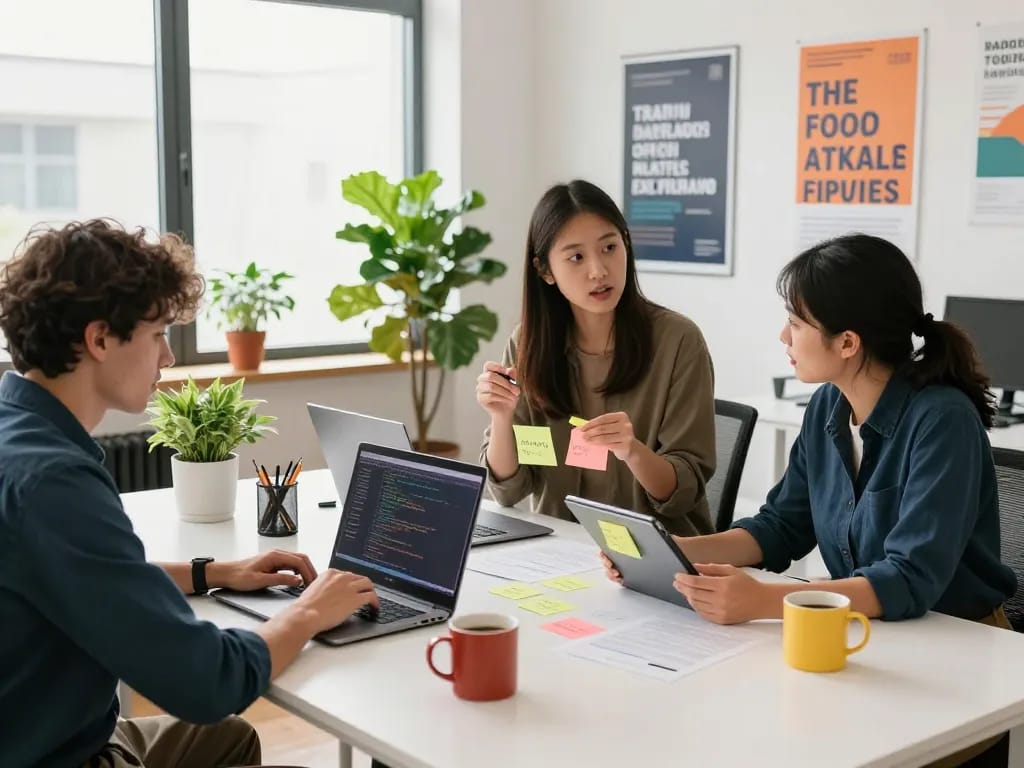 Collaboration at 7mvna.com in a vibrant tech workspace with a diverse team.