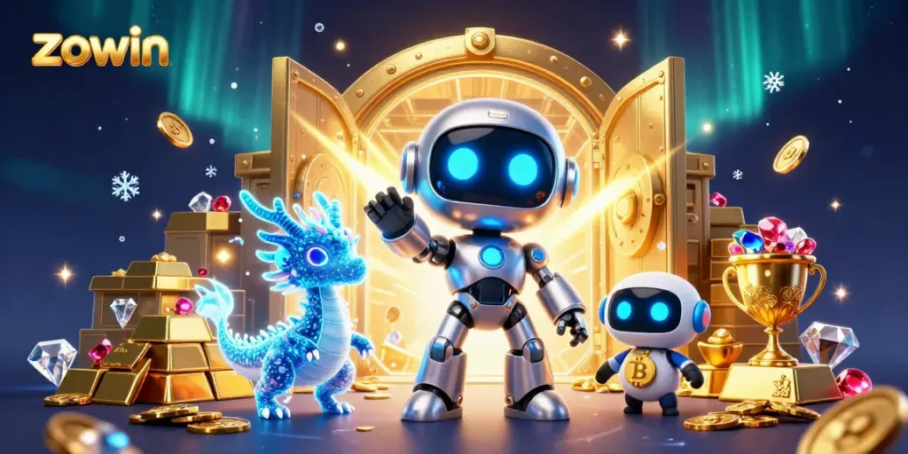 Play thrilling games and win big at Zowin with exciting casino elements and colorful characters.