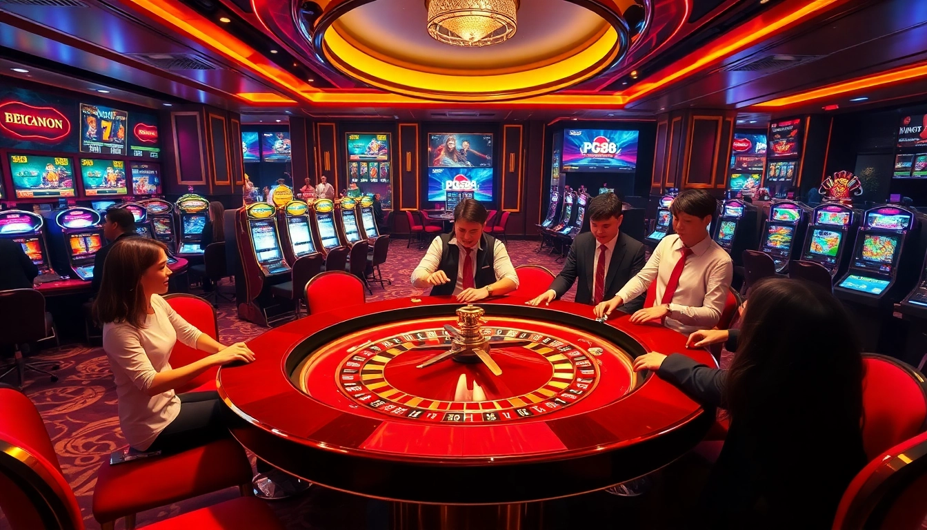 Experience the excitement of online gambling with PG88 Trang Chủ featuring high-stakes roulette and vibrant slot machines.