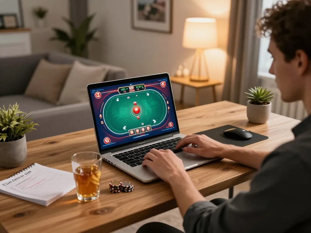 Engaged player strategizing on bet88vn in a stylish home office setup.
