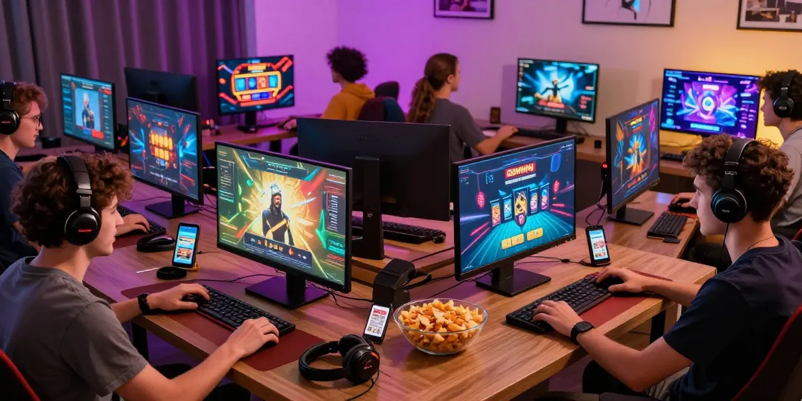 Players enjoying online games at https://gemwin.pics/ in a lively gaming setup, showcasing excitement and community.