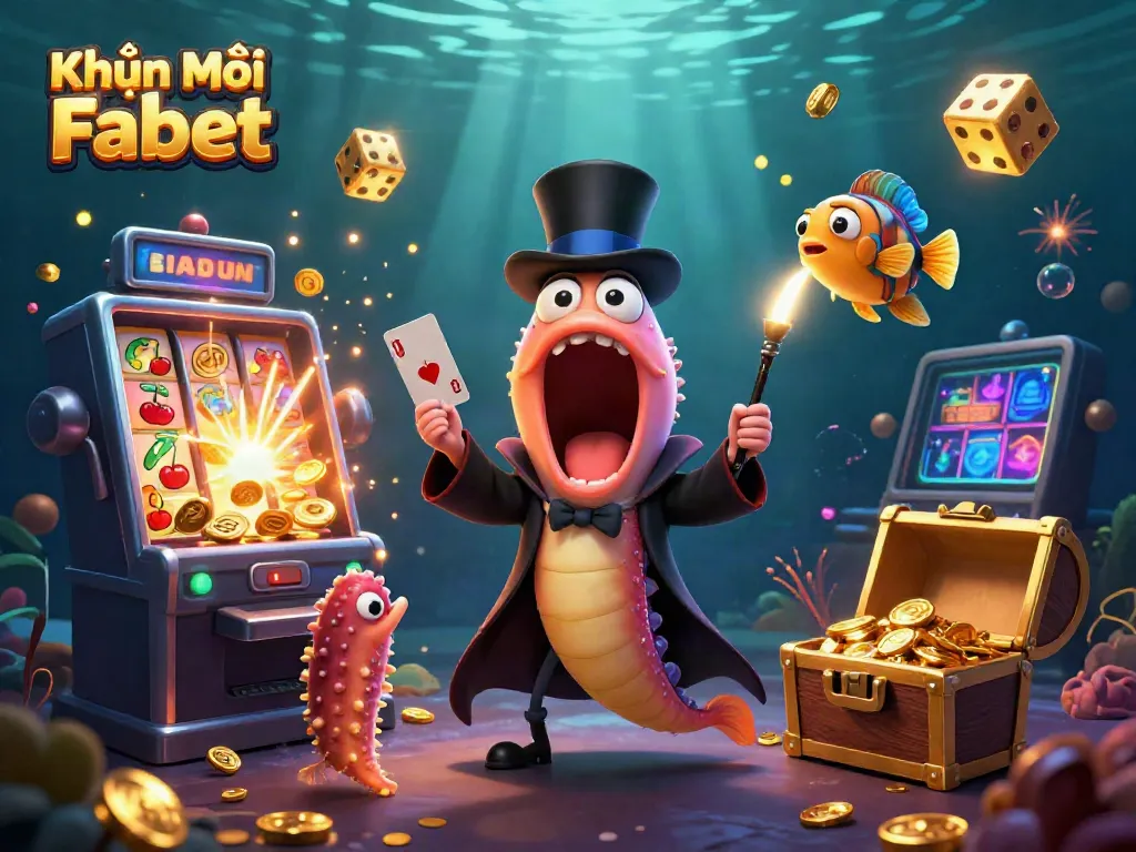 Engage in Khuyến Mãi Fabet with a vibrant 3D scene showcasing exciting casino elements and animated characters