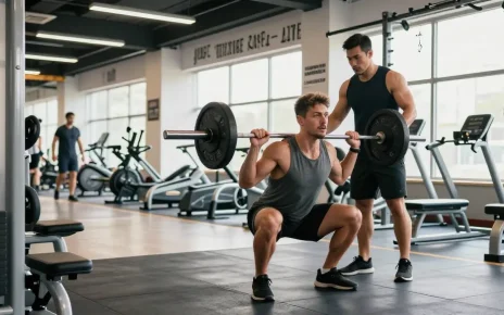 Steroidshop: Bodybuilder beim Training für Muskelaufbau und Fitness.